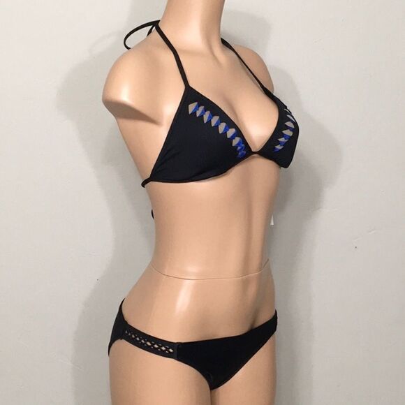 Kenneth Cole black mixed bikini. NWT - Picture 3 of 7